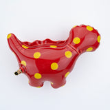 NEW Wall-Hanging Brontosaurus (Red with Yellow Polka Dots)