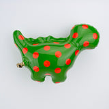 NEW Wall-Hanging Brontosaurus (Green with Orange Polka Dots)