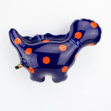 NEW Wall-Hanging Brontosaurus (Cobalt with Orange Polka Dots)