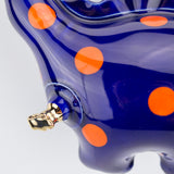 NEW Wall-Hanging Brontosaurus (Cobalt with Orange Polka Dots)