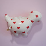 NEW Wall-Hanging Brontosaurus (White with Red Hearts)