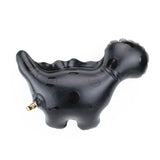NEW Wall-Hanging Brontosaurus (Satin Black with Glossy Black Polka Dots)