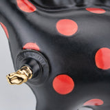 NEW Wall-Hanging Brontosaurus (Satin Black with Glossy Red Polka Dots)