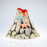 Volcano with Creamsicle Mini Camarasaurus and Celadon Pterodactyl