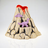Volcano with Lavender Mini Camarasaurus and Lavender Pterodactyl