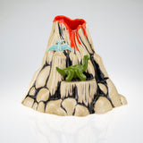 Volcano with Olive Green Mini Camarasaurus and Celadon Pterodactyl