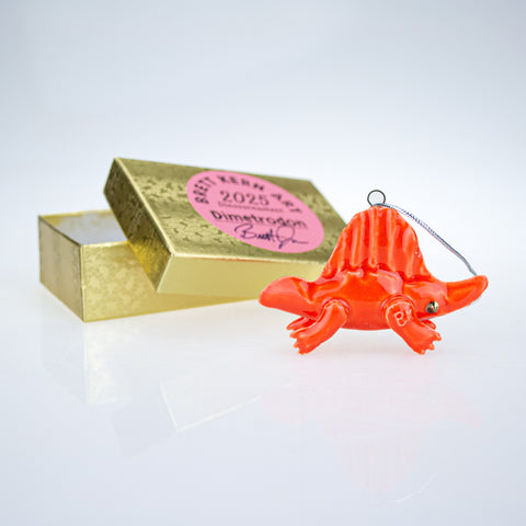 Orange Mini-Dimetrodon Ornament