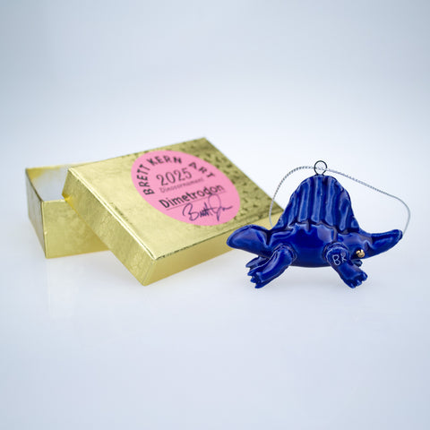 Cobalt Blue Mini-Dimetrodon Ornament