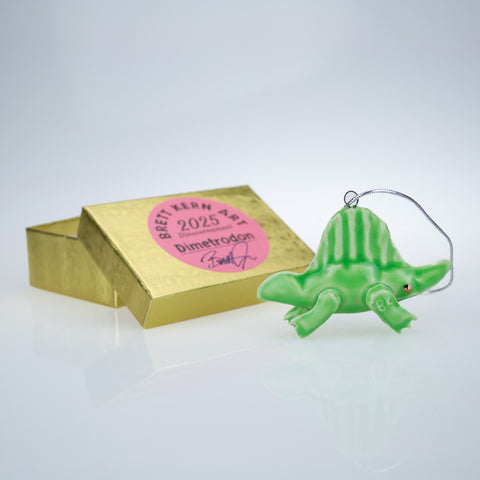 Lime Green Mini-Dimetrodon Ornament