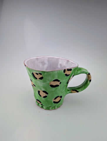 Green Leopard Print Mug