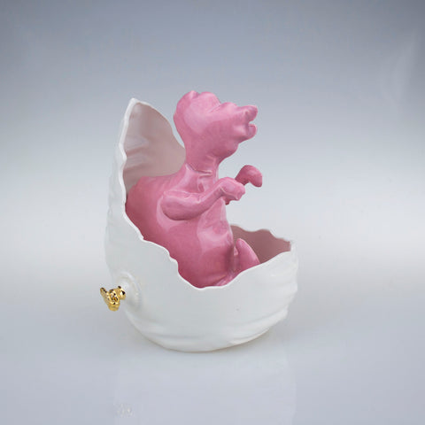 NEW! Pink Maiasaura in Egg (old pink glaze)