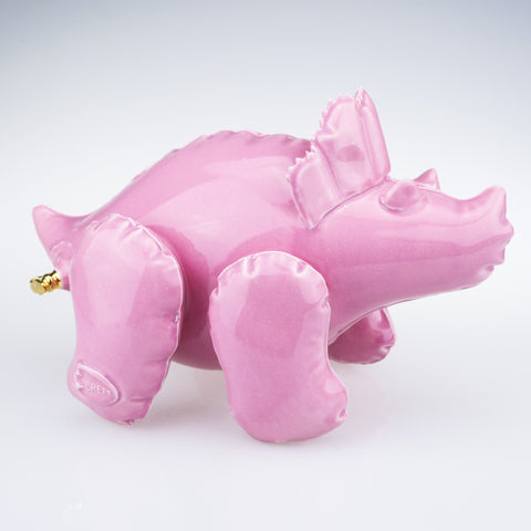 Small Inflatable Triceratops PINK (old pink glaze)